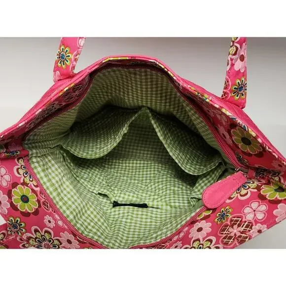 Gigi Olivia Pink Floral Zippered Handbag Purse Tote/Diaper Bag - Picture 8 of 8